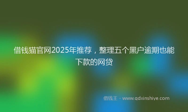 借钱猫官网2025年推荐，整理五个黑户逾期也能下款的网贷
