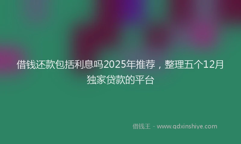 借钱还款包括利息吗2025年推荐，整理五个12月独家贷款的平台