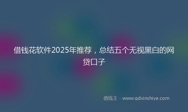 借钱花软件2025年推荐，总结五个无视黑白的网贷口子
