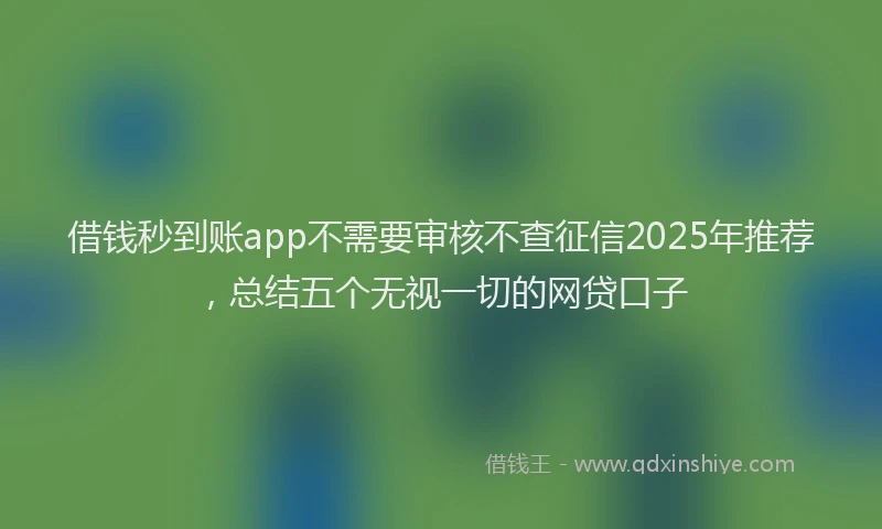 借钱秒到账app不需要审核不查征信2025年推荐，总结五个无视一切的网贷口子