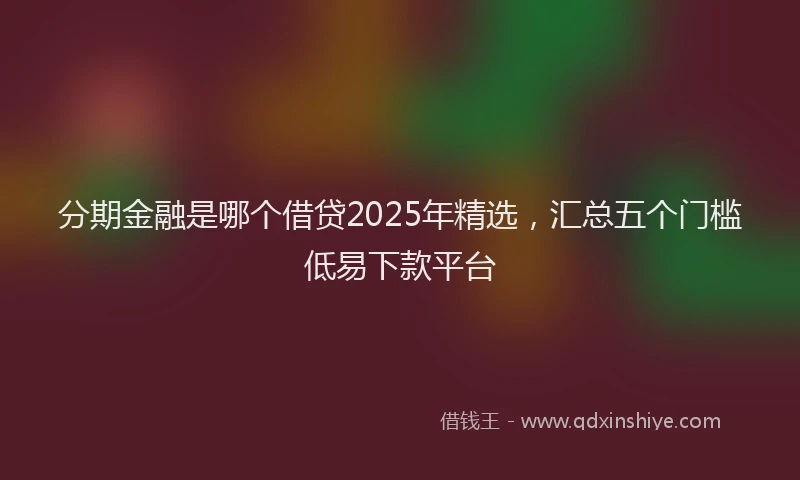 分期金融是哪个借贷2025年精选，汇总五个门槛低易下款平台