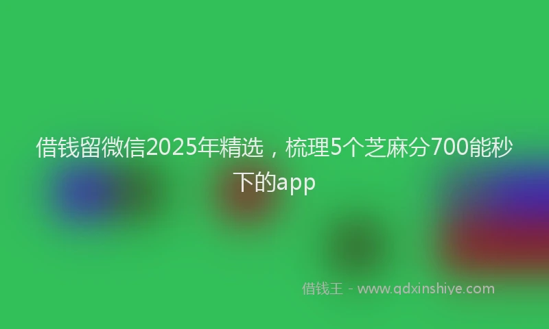 借钱留微信2025年精选，梳理5个芝麻分700能秒下的app