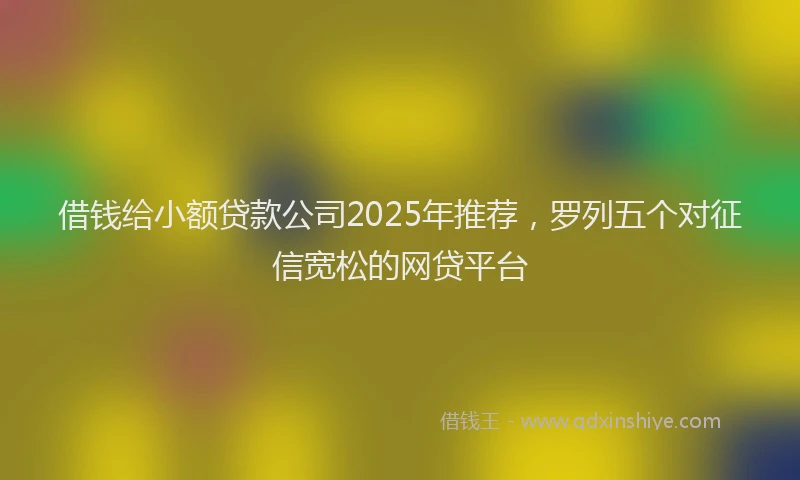 借钱给小额贷款公司2025年推荐，罗列五个对征信宽松的网贷平台