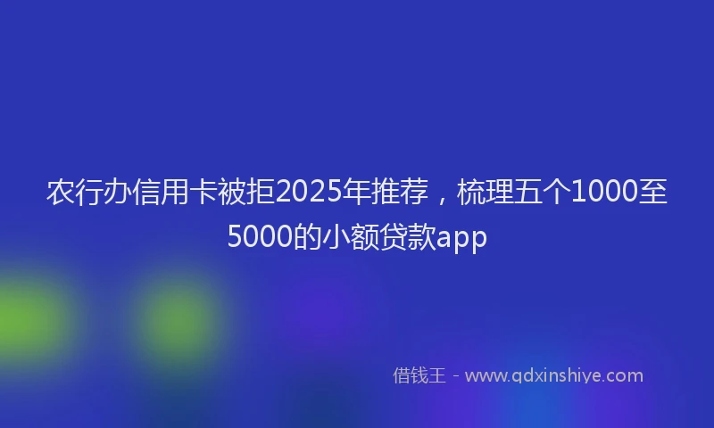 农行办信用卡被拒2025年推荐，梳理五个1000至5000的小额贷款app