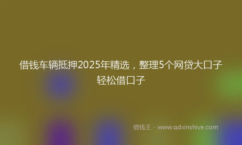 借钱车辆抵押2025年精选，整理5个网贷大口子轻松借口子