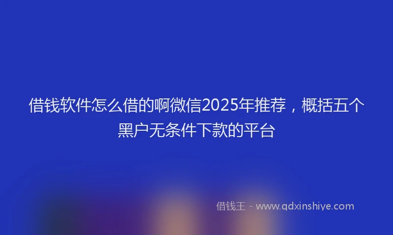 借钱软件怎么借的啊微信2025年推荐，概括五个黑户无条件下款的平台