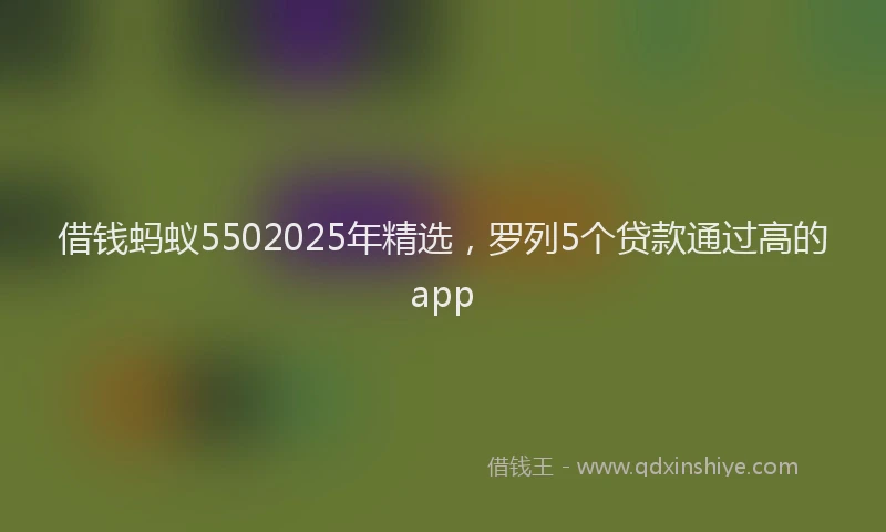 借钱蚂蚁5502025年精选，罗列5个贷款通过高的app