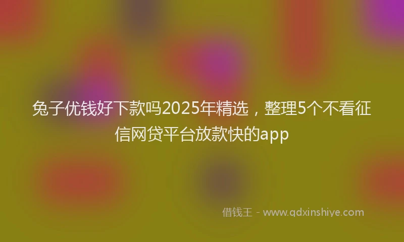 兔子优钱好下款吗2025年精选，整理5个不看征信网贷平台放款快的app