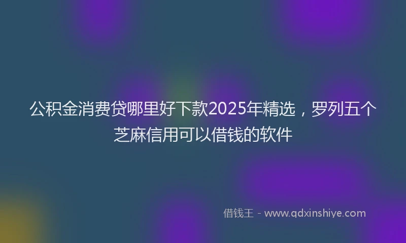 公积金消费贷哪里好下款2025年精选，罗列五个芝麻信用可以借钱的软件