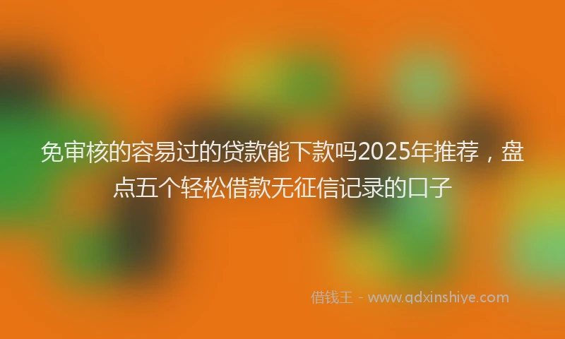免审核的容易过的贷款能下款吗2025年推荐，盘点五个轻松借款无征信记录的口子