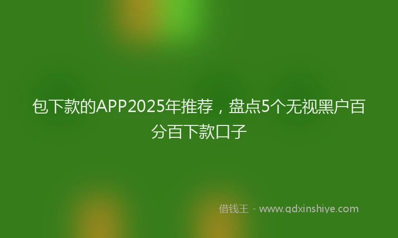 包下款的APP2025年推荐，盘点5个无视黑户百分百下款口子