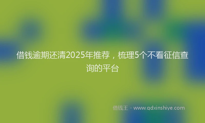 借钱逾期还清2025年推荐，梳理5个不看征信查询的平台