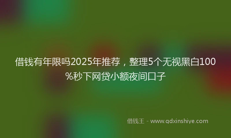 借钱有年限吗2025年推荐，整理5个无视黑白100%秒下网贷小额夜间口子