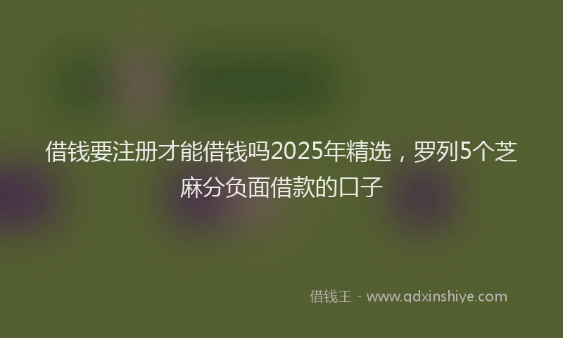 借钱要注册才能借钱吗2025年精选，罗列5个芝麻分负面借款的口子