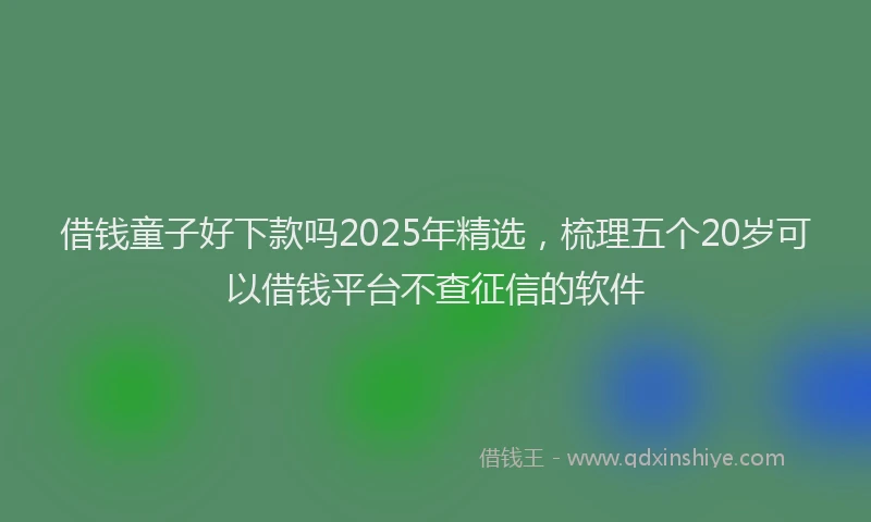 借钱童子好下款吗2025年精选，梳理五个20岁可以借钱平台不查征信的软件