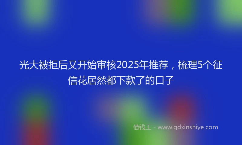 光大被拒后又开始审核2025年推荐，梳理5个征信花居然都下款了的口子