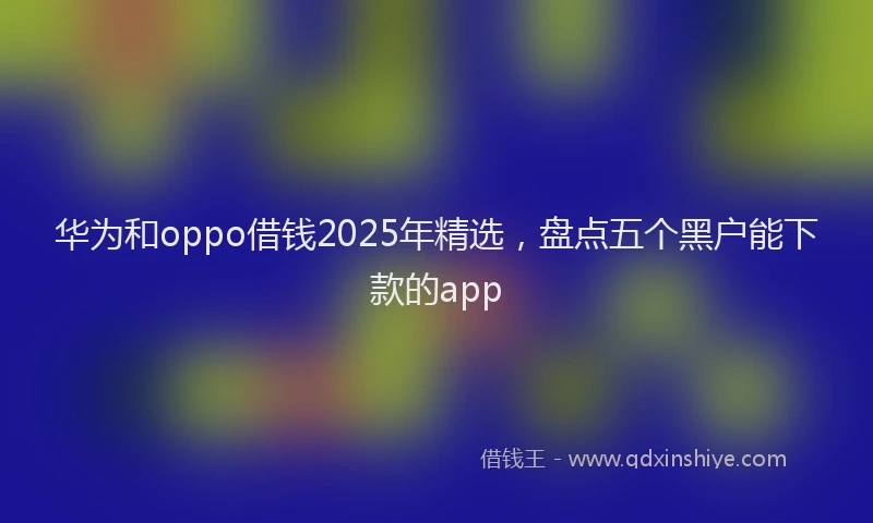 华为和oppo借钱2025年精选，盘点五个黑户能下款的app