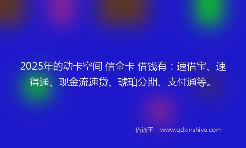 2025年的动卡空间 信金卡 借钱有：速借宝、速得通、现金流速贷、琥珀分期、支付通等。