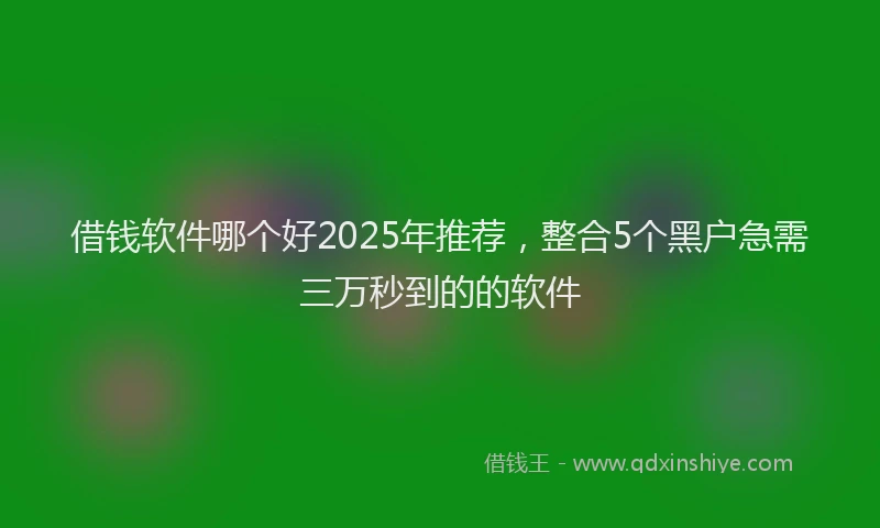 借钱软件哪个好2025年推荐，整合5个黑户急需三万秒到的的软件