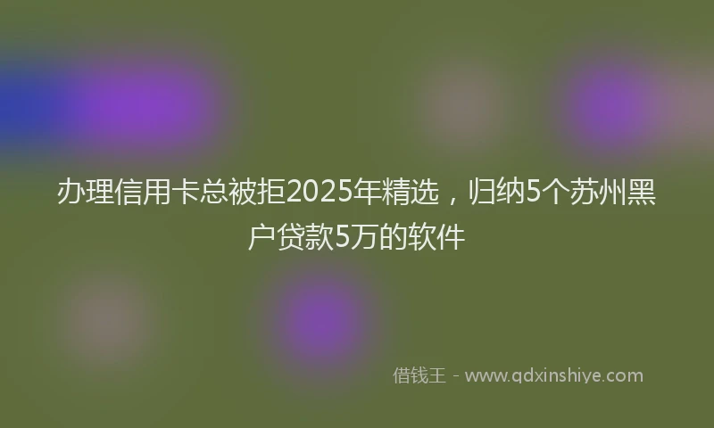 办理信用卡总被拒2025年精选，归纳5个苏州黑户贷款5万的软件