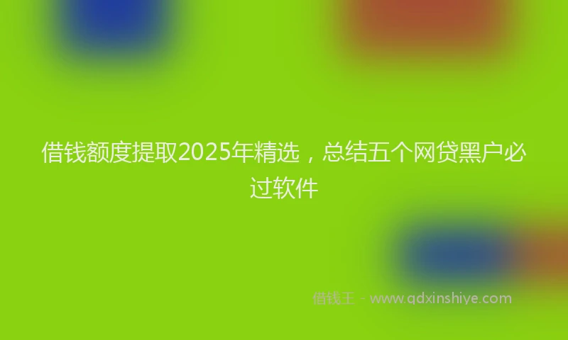 借钱额度提取2025年精选，总结五个网贷黑户必过软件