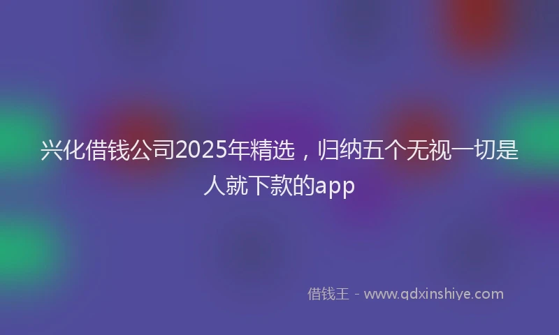 兴化借钱公司2025年精选，归纳五个无视一切是人就下款的app