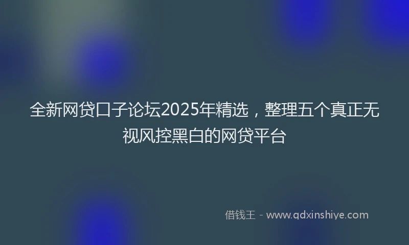 全新网贷口子论坛2025年精选，整理五个真正无视风控黑白的网贷平台