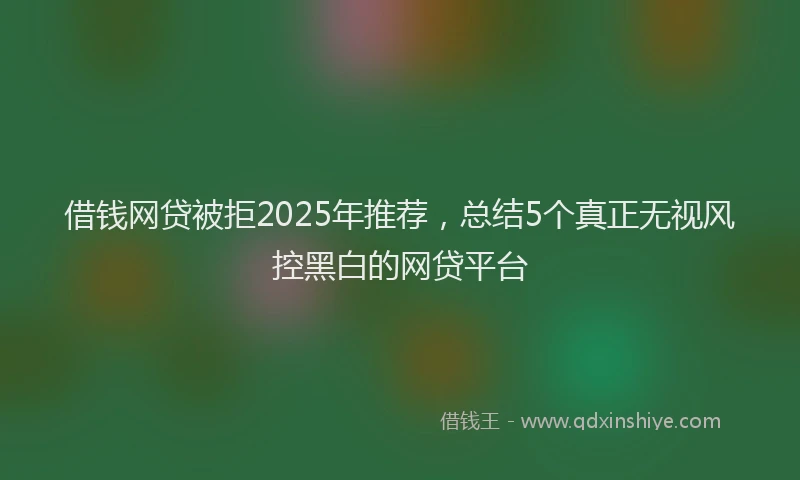 借钱网贷被拒2025年推荐，总结5个真正无视风控黑白的网贷平台