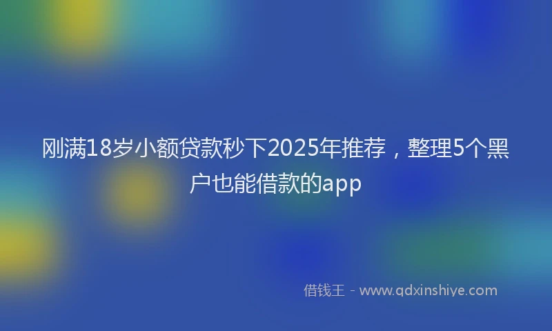 刚满18岁小额贷款秒下2025年推荐，整理5个黑户也能借款的app