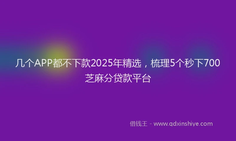 几个APP都不下款2025年精选，梳理5个秒下700芝麻分贷款平台