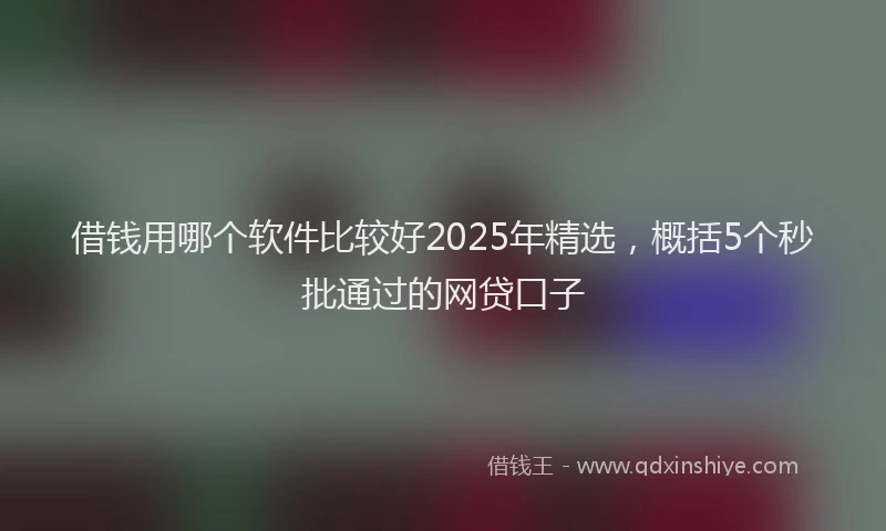 借钱用哪个软件比较好2025年精选，概括5个秒批通过的网贷口子