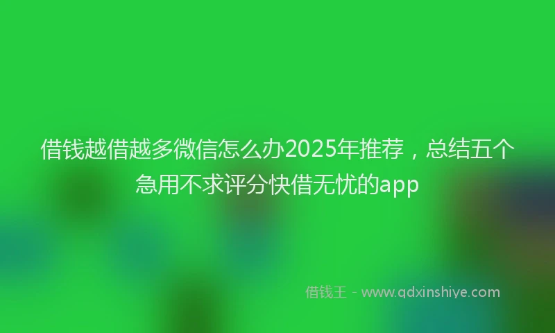 借钱越借越多微信怎么办2025年推荐，总结五个急用不求评分快借无忧的app