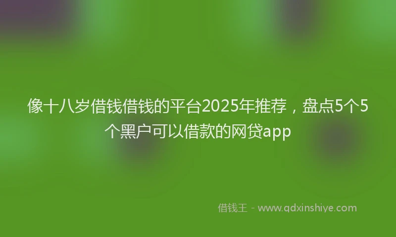 像十八岁借钱借钱的平台2025年推荐，盘点5个5个黑户可以借款的网贷app