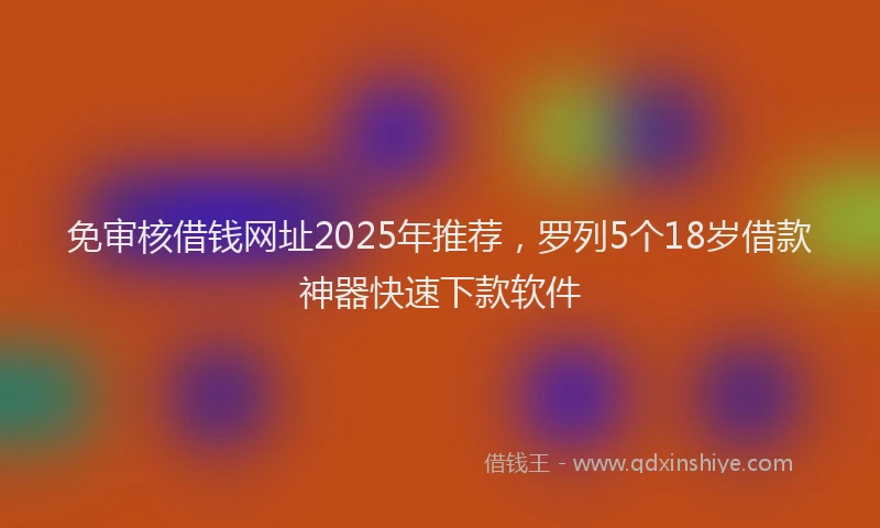 免审核借钱网址2025年推荐，罗列5个18岁借款神器快速下款软件