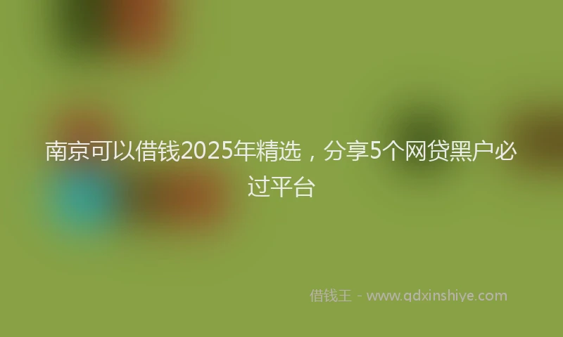 南京可以借钱2025年精选，分享5个网贷黑户必过平台