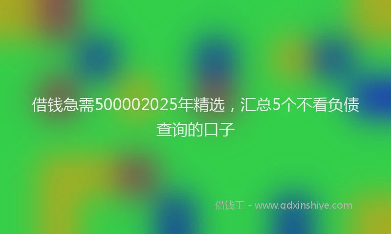 借钱急需500002025年精选，汇总5个不看负债查询的口子