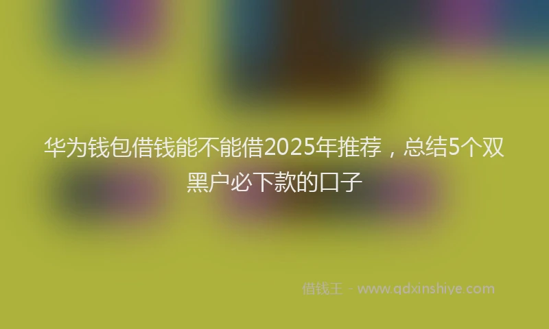 华为钱包借钱能不能借2025年推荐，总结5个双黑户必下款的口子