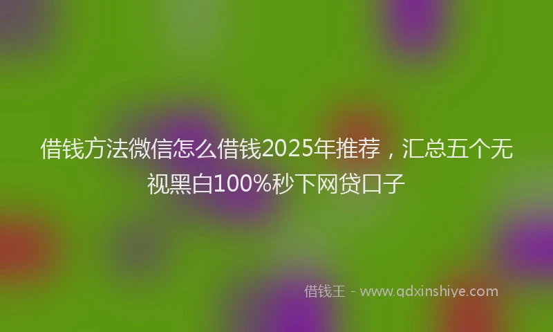 借钱方法微信怎么借钱2025年推荐，汇总五个无视黑白100%秒下网贷口子