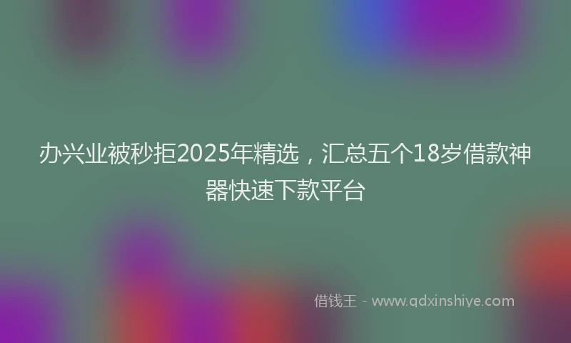 办兴业被秒拒2025年精选，汇总五个18岁借款神器快速下款平台