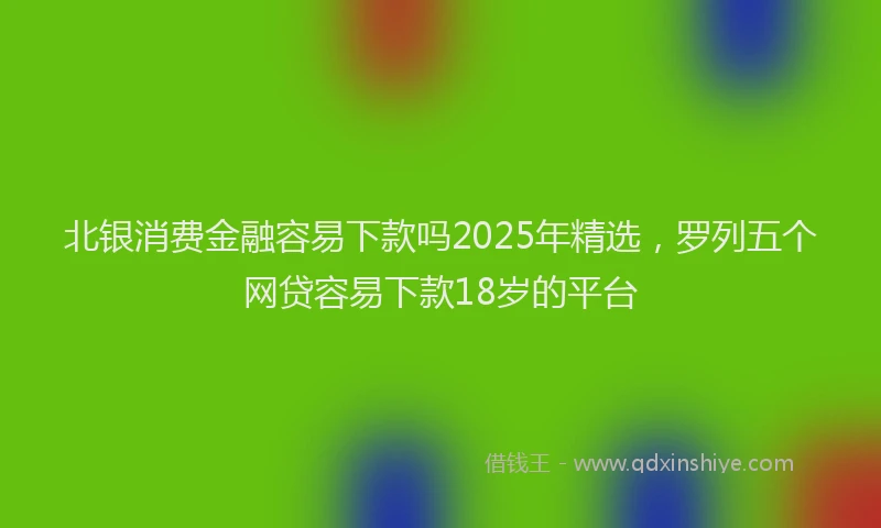 北银消费金融容易下款吗2025年精选，罗列五个网贷容易下款18岁的平台
