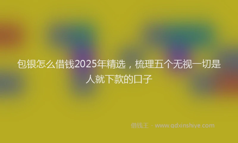 包银怎么借钱2025年精选，梳理五个无视一切是人就下款的口子