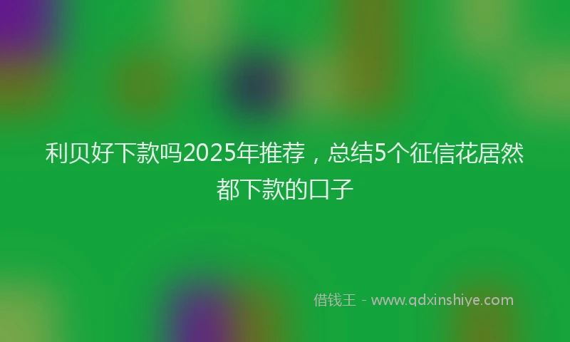 利贝好下款吗2025年推荐，总结5个征信花居然都下款的口子