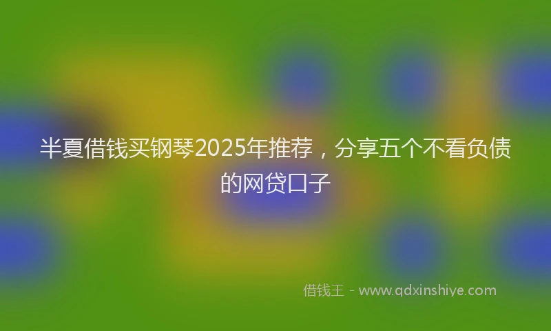半夏借钱买钢琴2025年推荐，分享五个不看负债的网贷口子