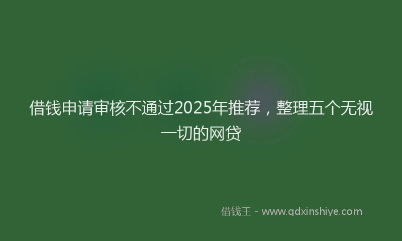 借钱申请审核不通过2025年推荐，整理五个无视一切的网贷