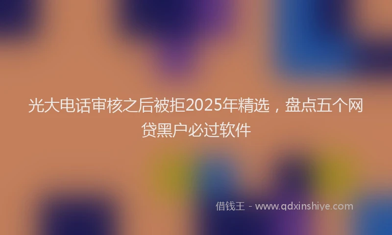 光大电话审核之后被拒2025年精选，盘点五个网贷黑户必过软件