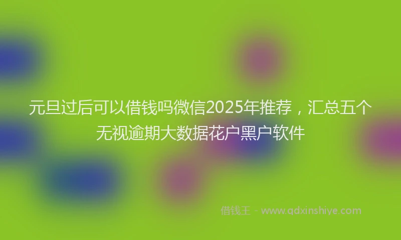 元旦过后可以借钱吗微信2025年推荐，汇总五个无视逾期大数据花户黑户软件