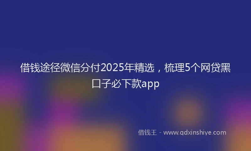 借钱途径微信分付2025年精选，梳理5个网贷黑口子必下款app