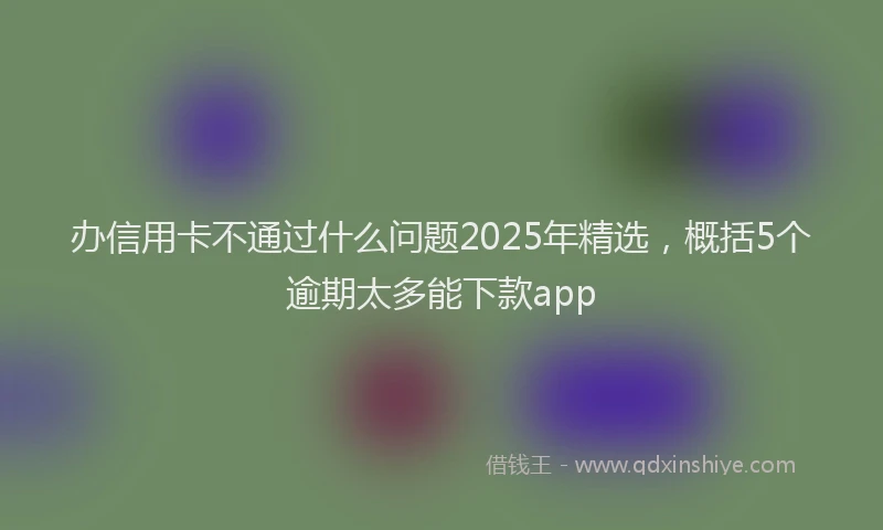 办信用卡不通过什么问题2025年精选，概括5个逾期太多能下款app