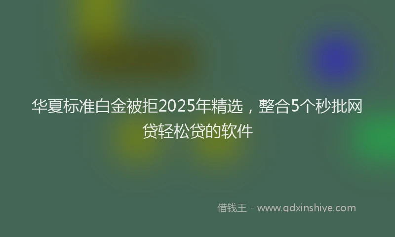 华夏标准白金被拒2025年精选，整合5个秒批网贷轻松贷的软件