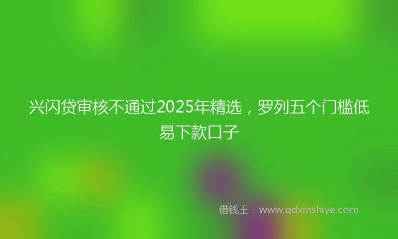 兴闪贷审核不通过2025年精选，罗列五个门槛低易下款口子